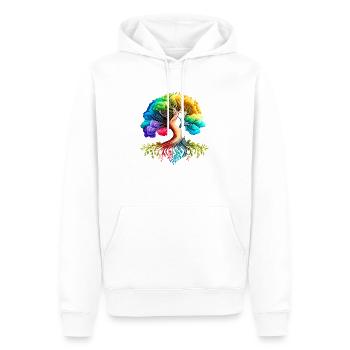 Arbre de Vie Arbre de Vie Méditation Yoga - Sweat à capuche Premium bio Homme - blanc - Devant - Nico (187cm)