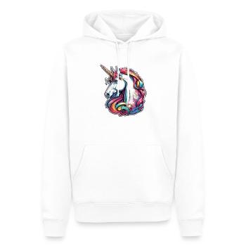 Licorne / Cheval / Fille / Créature mythique / Conte de fées - Sweat à capuche Premium bio Homme - blanc - Devant - Nico (187cm)