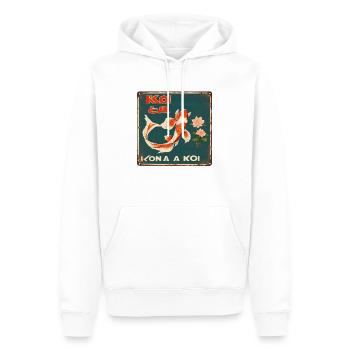 Koi Vintage Schild 2 - Männer Premium Bio Hoodie - Weiß - Vorne - Nico (187cm)