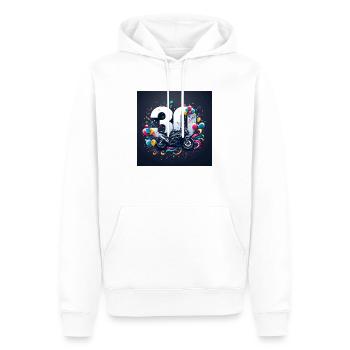 Motorrad-Designs zum 30-jährigen Jubiläum: Geschwindigkeit und Stil - Männer Premium Bio Hoodie - Weiß - Vorne - Nico (187cm)
