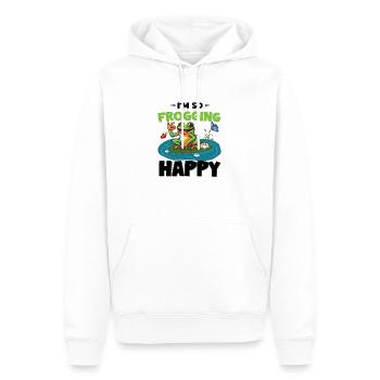 I´m so Frogging Happy - Männer Premium Bio Hoodie - Weiß - Vorne - Nico (187cm)