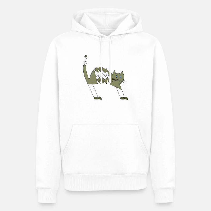 Chat - Sweat à capuche Premium bio Homme - blanc