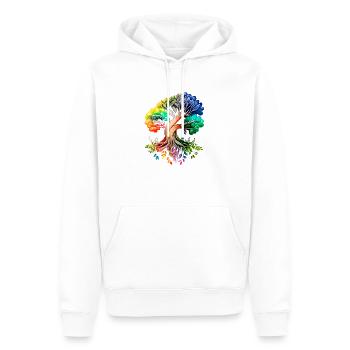 Lebensbaum Yoga Baum des Lebens Meditation - Männer Premium Bio Hoodie - Weiß - Vorne - Nico (187cm)