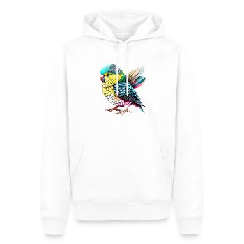 Perruche Oiseau Calopsitte Propriétaire d’oiseau - Sweat à capuche Premium bio Homme - blanc - Devant - Nico (187cm)