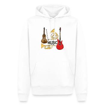 Musikinstrumente - Männer Premium Bio Hoodie - Weiß - Vorne - Nico (187cm)