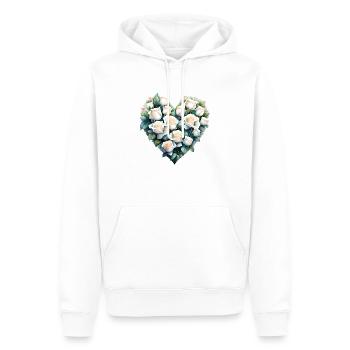 Saint-Valentin Amour fiançailles Fête des mères Mariage - Sweat à capuche Premium bio Homme - blanc - Devant - Nico (187cm)