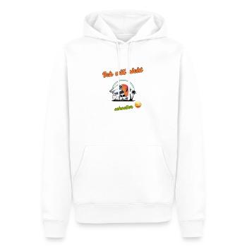 Inselcamper Logo Ich will nicht schneller - Männer Premium Bio Hoodie - Weiß - Vorne - Nico (187cm)