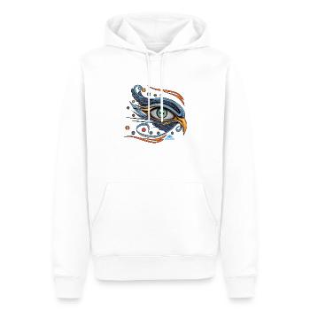 Symbole de l’œil d’Horus - Sweat à capuche Premium bio Homme - blanc - Devant - Nico (187cm)