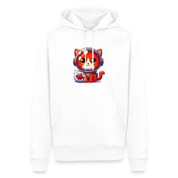 Die Astronauten Katze - Männer Premium Bio Hoodie - Weiß - Vorne - Nico (187cm)