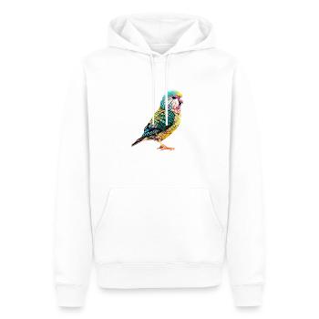 Perruche Oiseau Calopsitte Propriétaire d’oiseau - Sweat à capuche Premium bio Homme - blanc - Devant - Nico (187cm)