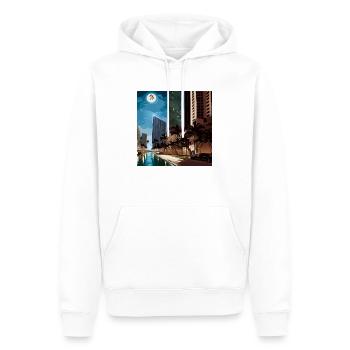 Palm trees in moonlight - Männer Premium Bio Hoodie - Weiß - Vorne - Nico (187cm)