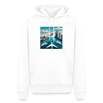 Airplane Encounter in Miami (Miami Collection) - Männer Premium Bio Hoodie - Weiß - Vorne - Nico (187cm)