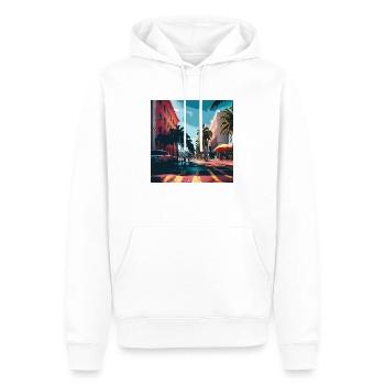 Colorfull Streets in Miami (Miami Collection) - Männer Premium Bio Hoodie - Weiß - Vorne - Nico (187cm)