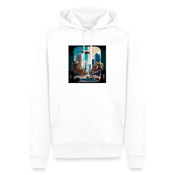 Miami night/day split (Miami Collection) - Männer Premium Bio Hoodie - Weiß - Vorne - Nico (187cm)