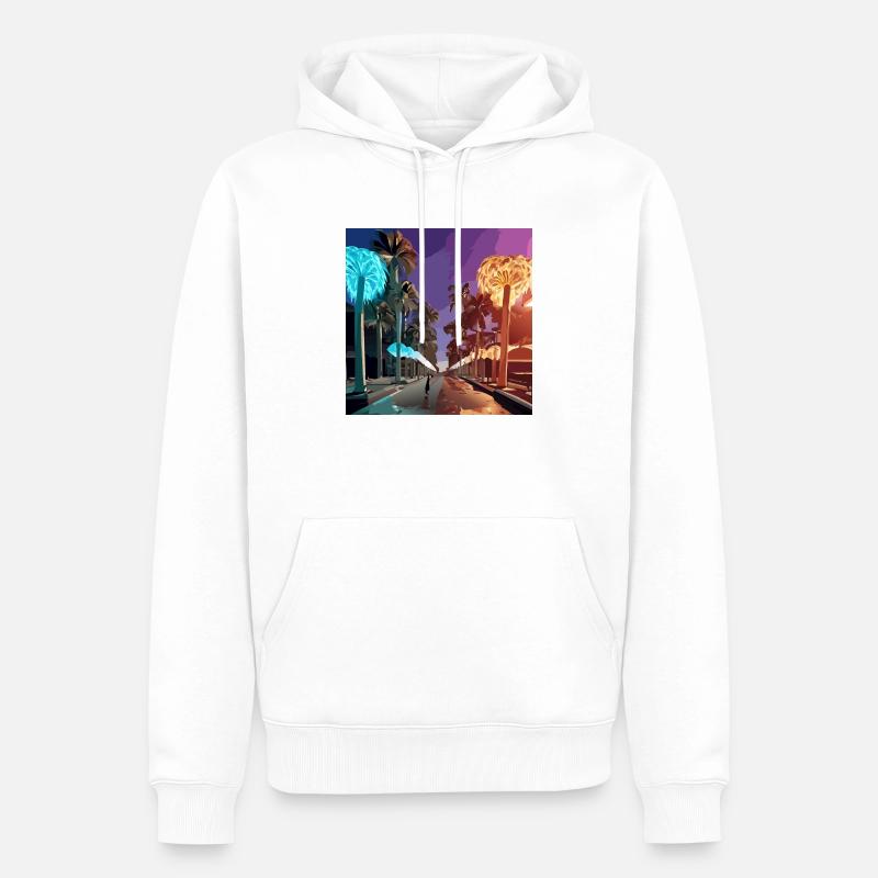 Nuit à Miami (Miami Collection) - Sweat à capuche Premium bio Homme - blanc