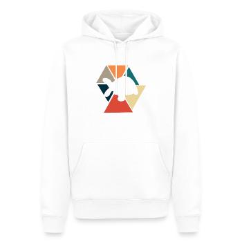 Tortue rétro vintage-idée cadeau tortue - Sweat à capuche Premium bio Homme - blanc - Devant - Nico (187cm)