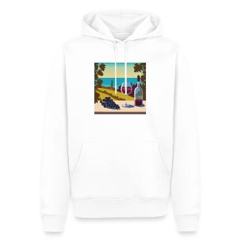 Rotwein / Weißwein / Wein - Männer Premium Bio Hoodie - Weiß - Vorne - Nico (187cm)