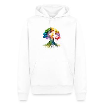 Lebensbaum Yoga Meditation Baum des Lebens - Männer Premium Bio Hoodie - Weiß - Vorne - Nico (187cm)