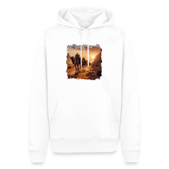 Kamele können bis zu 400 Kilogramm Last tragen - Männer Premium Bio Hoodie - Weiß - Vorne - Nico (187cm)