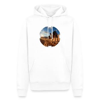 Travel with a camel caravan - Men’s Premium Organic Hoodie - white - Front - Nico (187cm)