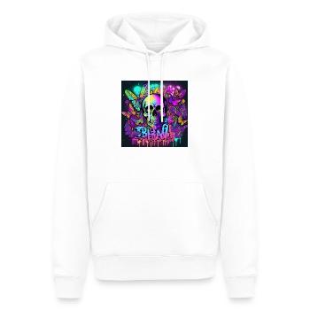 Schädel - Männer Premium Bio Hoodie - Weiß - Vorne - Nico (187cm)