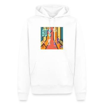 Retro-Rollenrille - Männer Premium Bio Hoodie - Weiß - Vorne - Nico (187cm)
