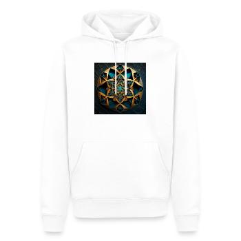 Sacred Geometry - Men’s Premium Organic Hoodie - white - Front - Nico (187cm)