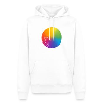 Rempli de cœur - Sweat à capuche Premium bio Homme - blanc - Devant - Nico (187cm)