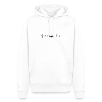 Rugby battement de cœur - Sweat à capuche Premium bio Homme - blanc - Devant - Nico (187cm)
