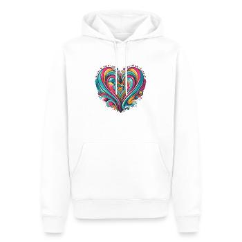 Buntes Retro-Pop-Herz - Männer Premium Bio Hoodie - Weiß - Vorne - Nico (187cm)