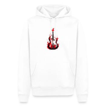 guitare, instrument de musique, guitariste, instrument à cordes pincées - Sweat à capuche Premium bio Homme - blanc - Devant - Nico (187cm)