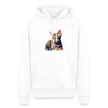Bengal Cat Propriétaire Chaton Chaton - Sweat à capuche Premium bio Homme - blanc - Devant - Nico (187cm)