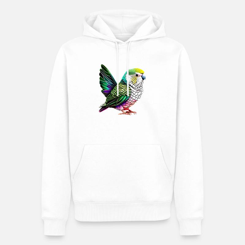 Perruche Bird Propriétaire d’oiseau Calopsitte - Sweat à capuche Premium bio Homme - blanc
