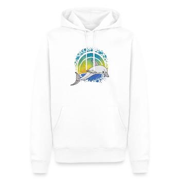 Delfin - Männer Premium Bio Hoodie - Weiß - Vorne - Nico (187cm)