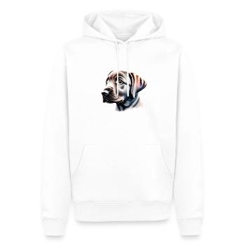 Labrador Propriétaire Chiot Labrador Retriever - Sweat à capuche Premium bio Homme - blanc - Devant - Nico (187cm)