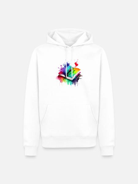Buch Lesen Bücher Leser Geschenk Buchliebhaber - Männer Premium Bio Hoodie - Weiß