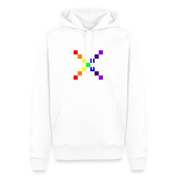 10X10 Grid 11 - Men’s Premium Organic Hoodie - white - Front - Nico (187cm)