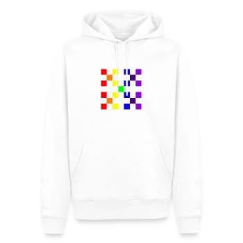 10X10 Grid 09 - Men’s Premium Organic Hoodie - white - Front - Nico (187cm)