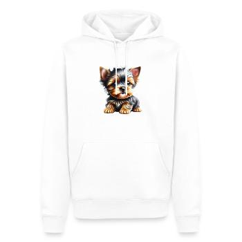 Yorkshire Terrier chiot chien propriétaire chien - Sweat à capuche Premium bio Homme - blanc - Devant - Nico (187cm)