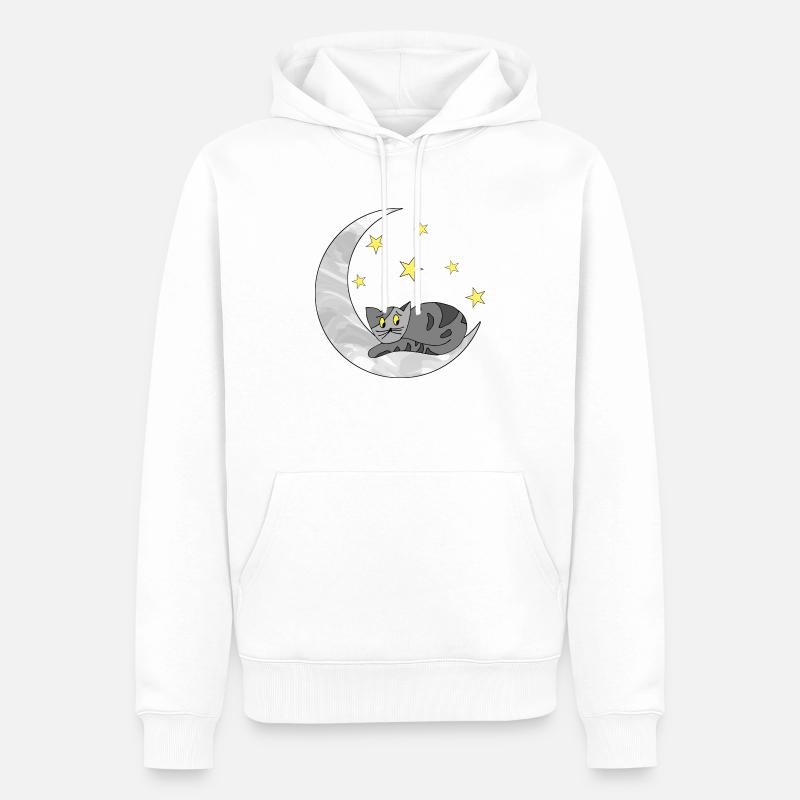 Chat - Sweat à capuche Premium bio Homme - blanc