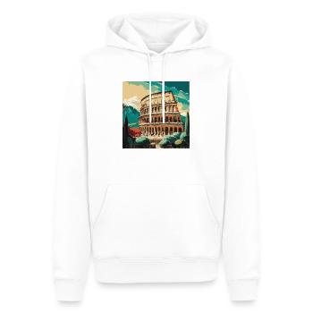 Colisée de Rome - Sweat à capuche Premium bio Homme - blanc - Devant - Nico (187cm)