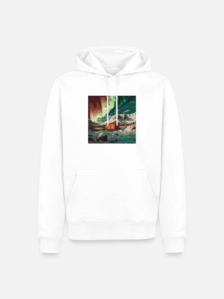 Lichter am Nordpol - Männer Premium Bio Hoodie - Weiß