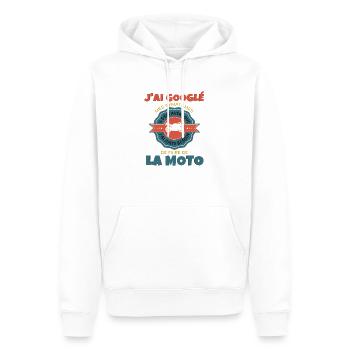 Moto Motard - Sweat à capuche Premium bio Homme - blanc - Devant - Nico (187cm)