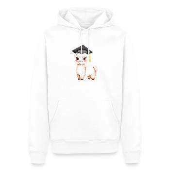 Baccalauréat Diplôme Études supérieures Alpaga - Sweat à capuche Premium bio Homme - blanc - Devant - Nico (187cm)