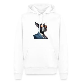 Hund in Anzug - Männer Premium Bio Hoodie - Weiß - Vorne - Nico (187cm)