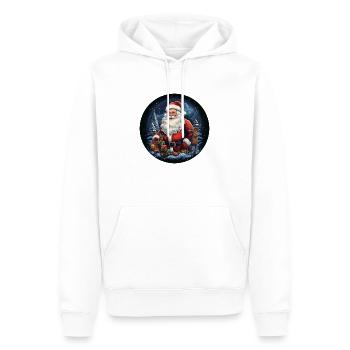 Weihnachtsmann an Weihnachten mit Geschenken - Männer Premium Bio Hoodie - Weiß - Vorne - Nico (187cm)
