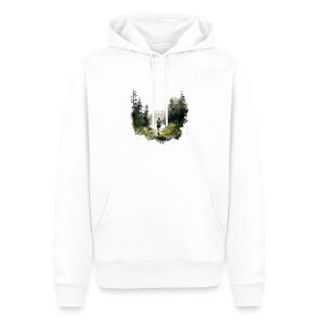 Schneller, weiter, stärker: Dein Jogging Shirt - Männer Premium Bio Hoodie - Weiß - Vorne - Nico (187cm)