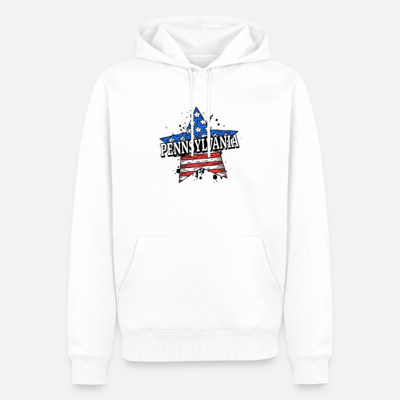 Pennsylvanie - États-Unis - États-Unis d’Amérique - Sweat à capuche Premium bio Homme - blanc