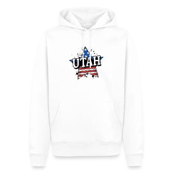 Utah - États-Unis - États-Unis d’Amérique - Sweat à capuche Premium bio Homme - blanc - Devant - Nico (187cm)