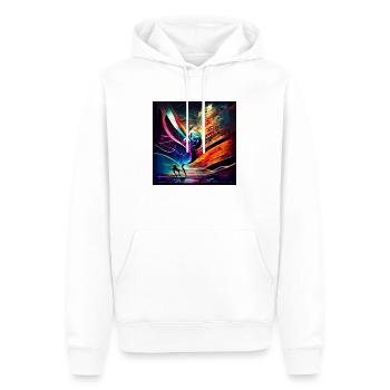 Ton zu Bild - Männer Premium Bio Hoodie - Weiß - Vorne - Nico (187cm)